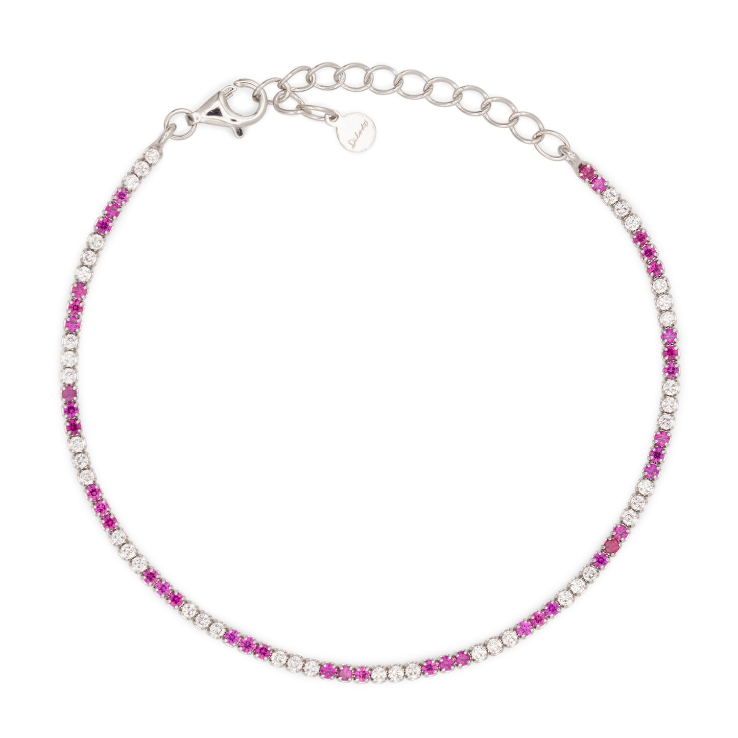 Bracciale Dilvdò Tennis 1.5mm Silver Ruby & White
