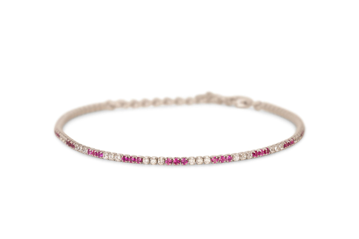 Bracciale Dilvdò Tennis 1.5mm Silver Ruby & White