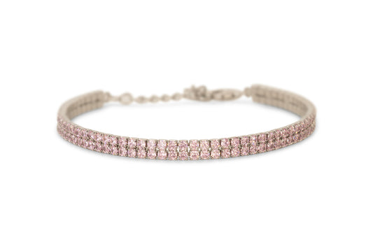 Bracciale Dilvdò Double Tennis Silver Pink