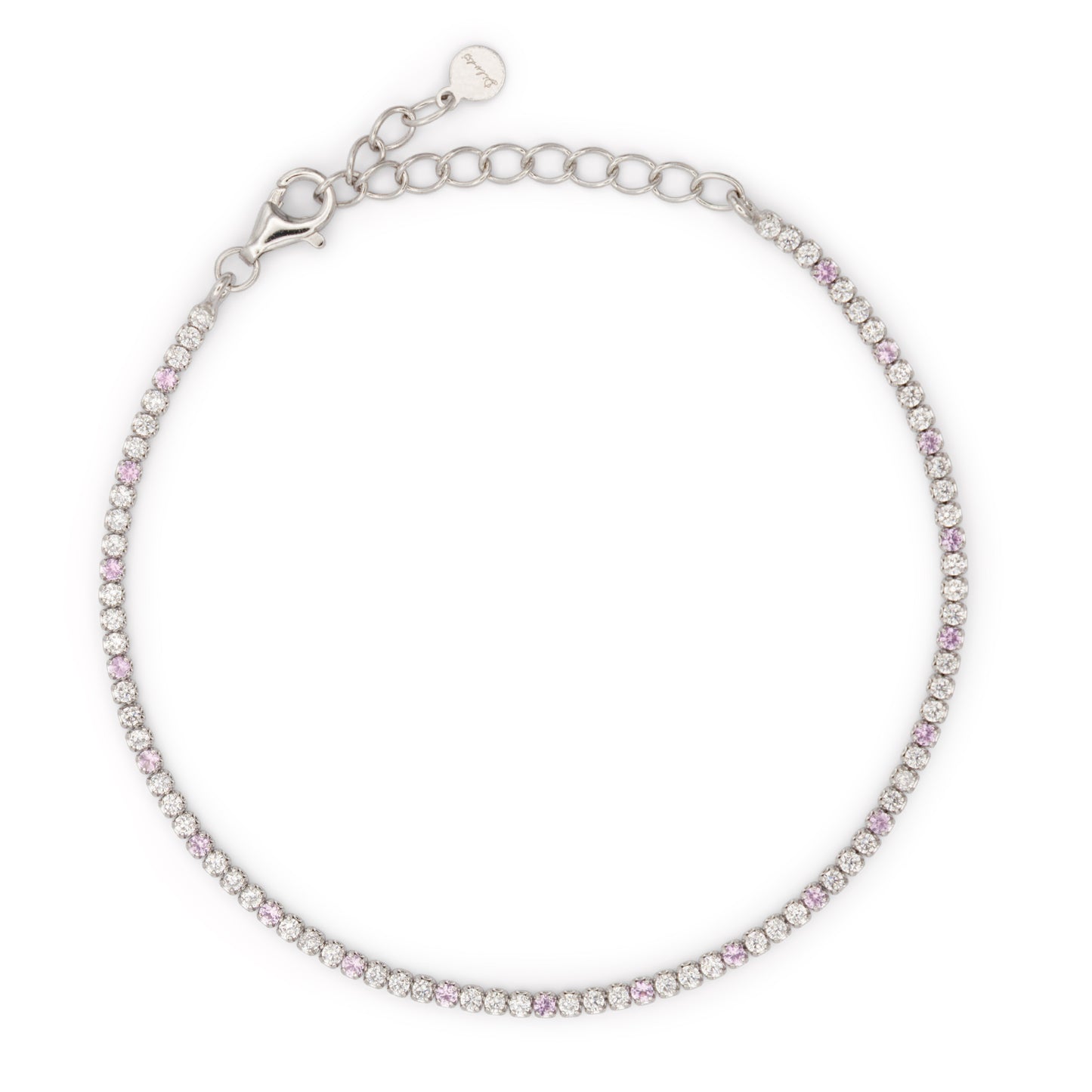 Bracciale Dilvdò Tennis 1.5mm Silver White & Pink