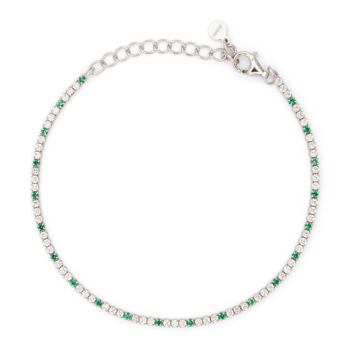 Bracciale Dilvdò Tennis 1.5mm Silver White & Green