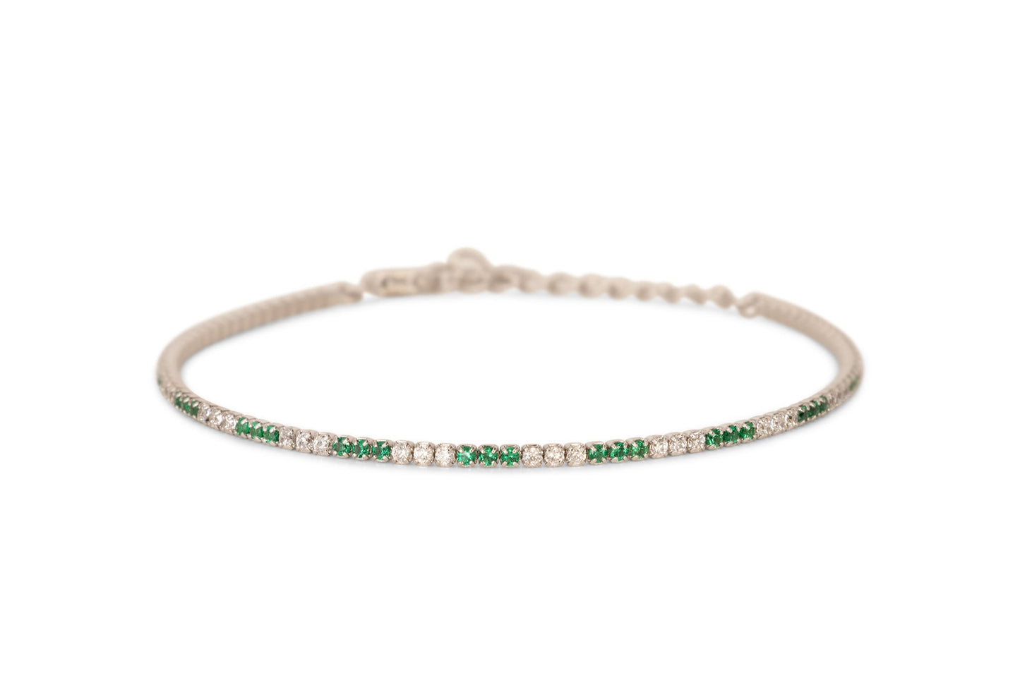 Bracciale Dilvdò Tennis 1.5mm Silver Green & White