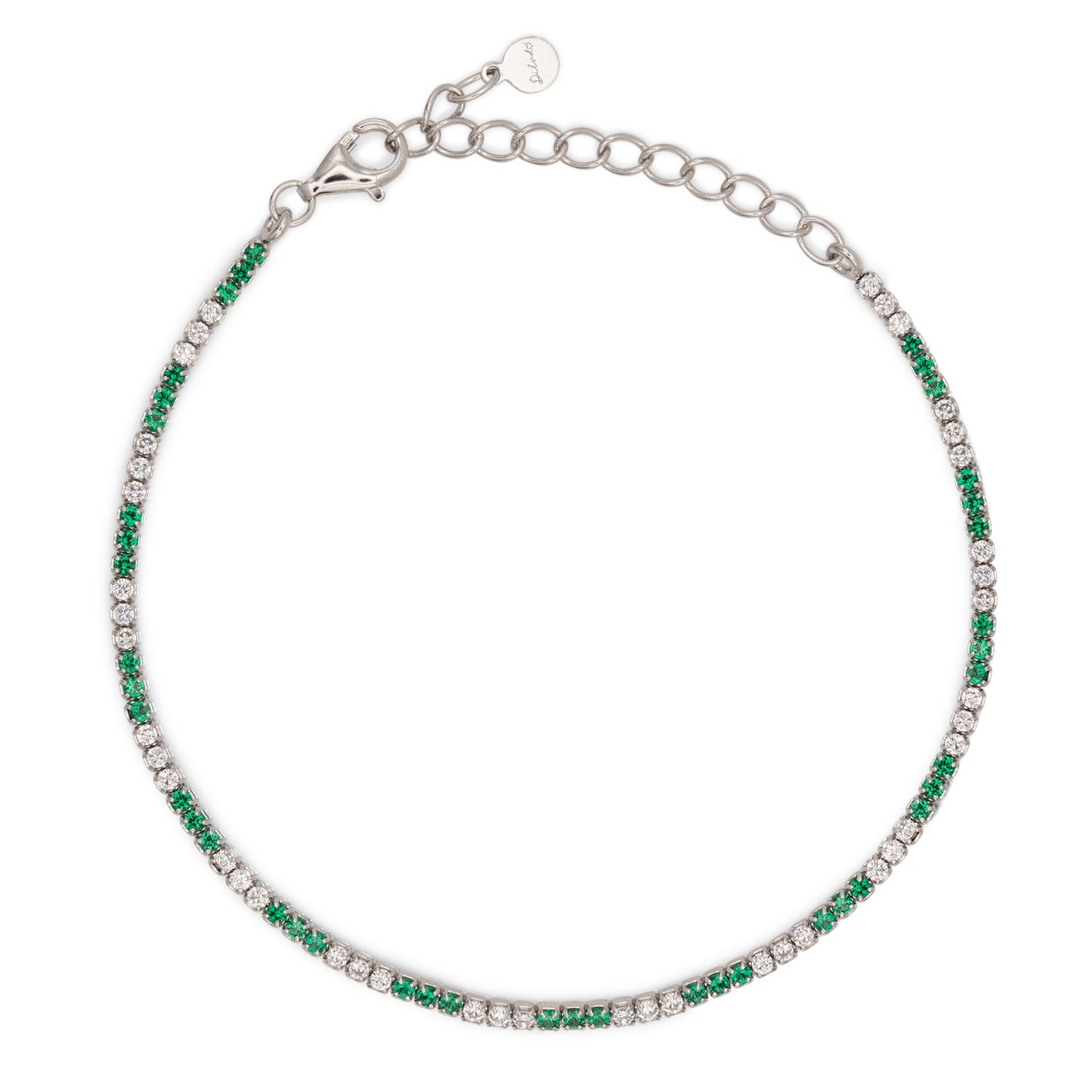 Bracciale Dilvdò Tennis 1.5mm Silver Green & White