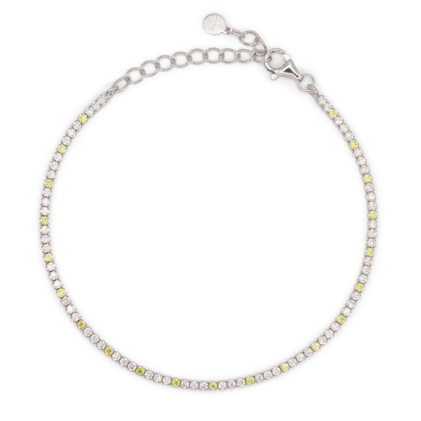 Bracciale Dilvdò Tennis 1.5mm Silver White & Lime