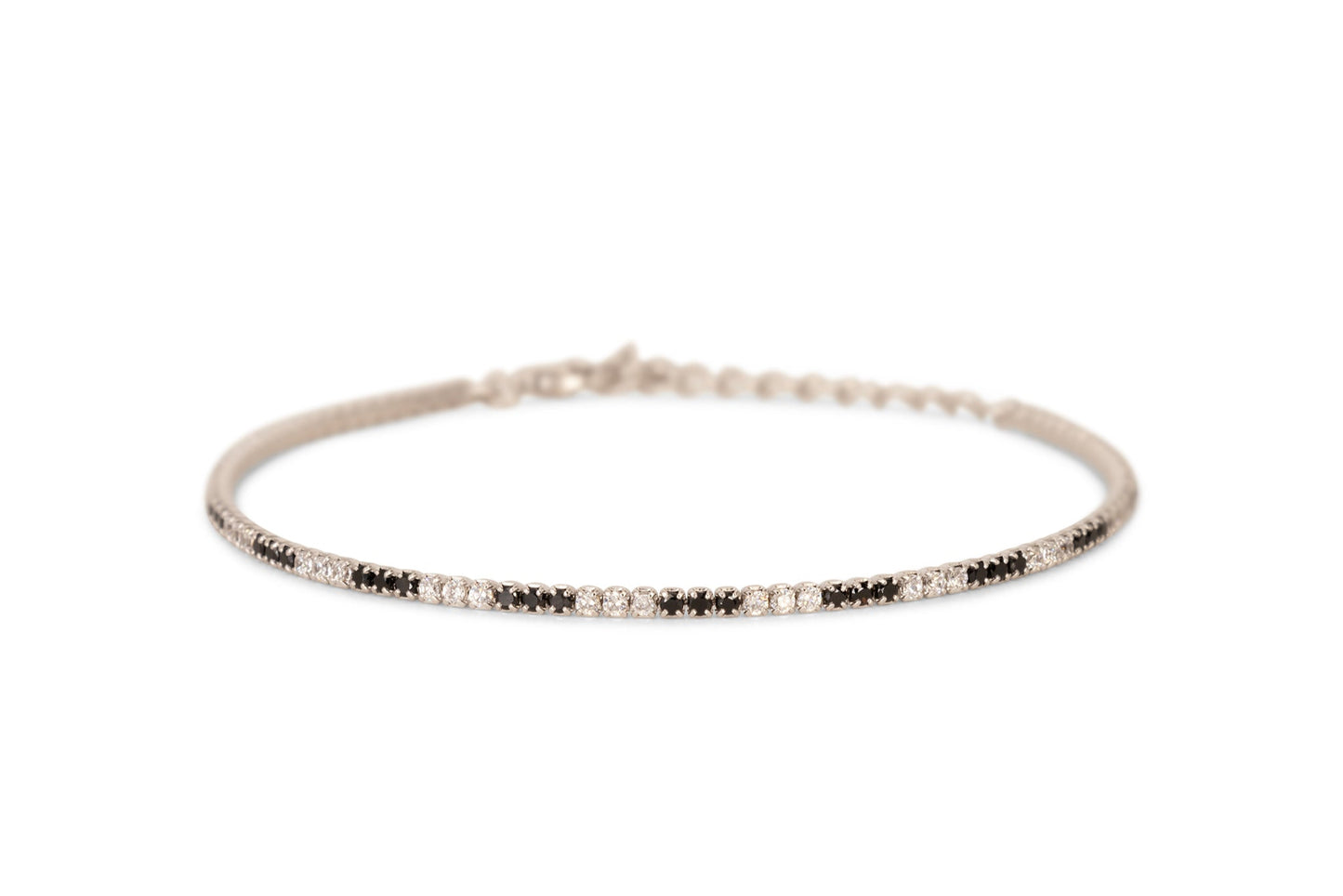 Bracciale Dilvdò Tennis 1.5mm Silver Black & White