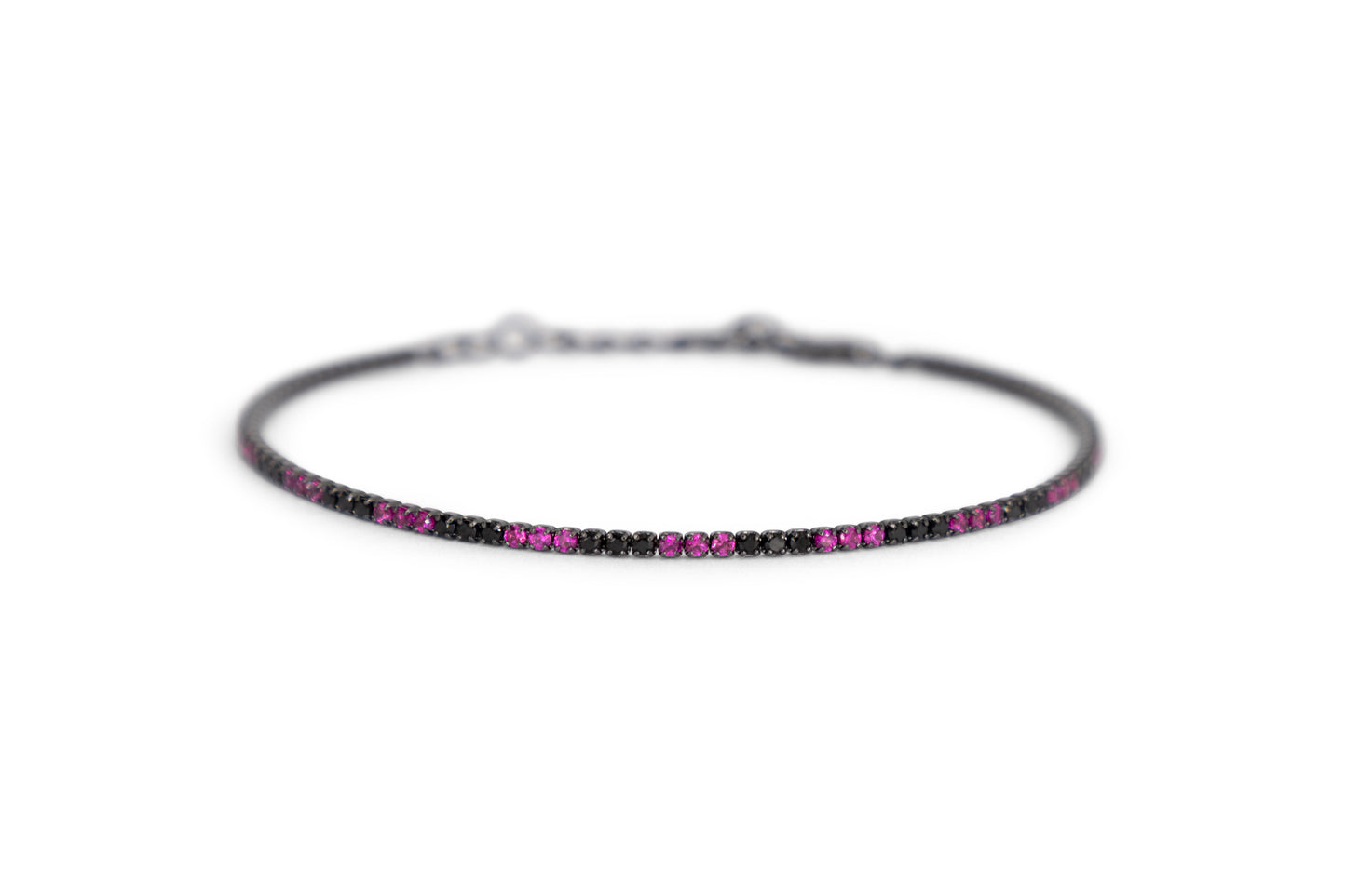 Bracciale Dilvdò Tennis 1.5mm Black Black & Ruby