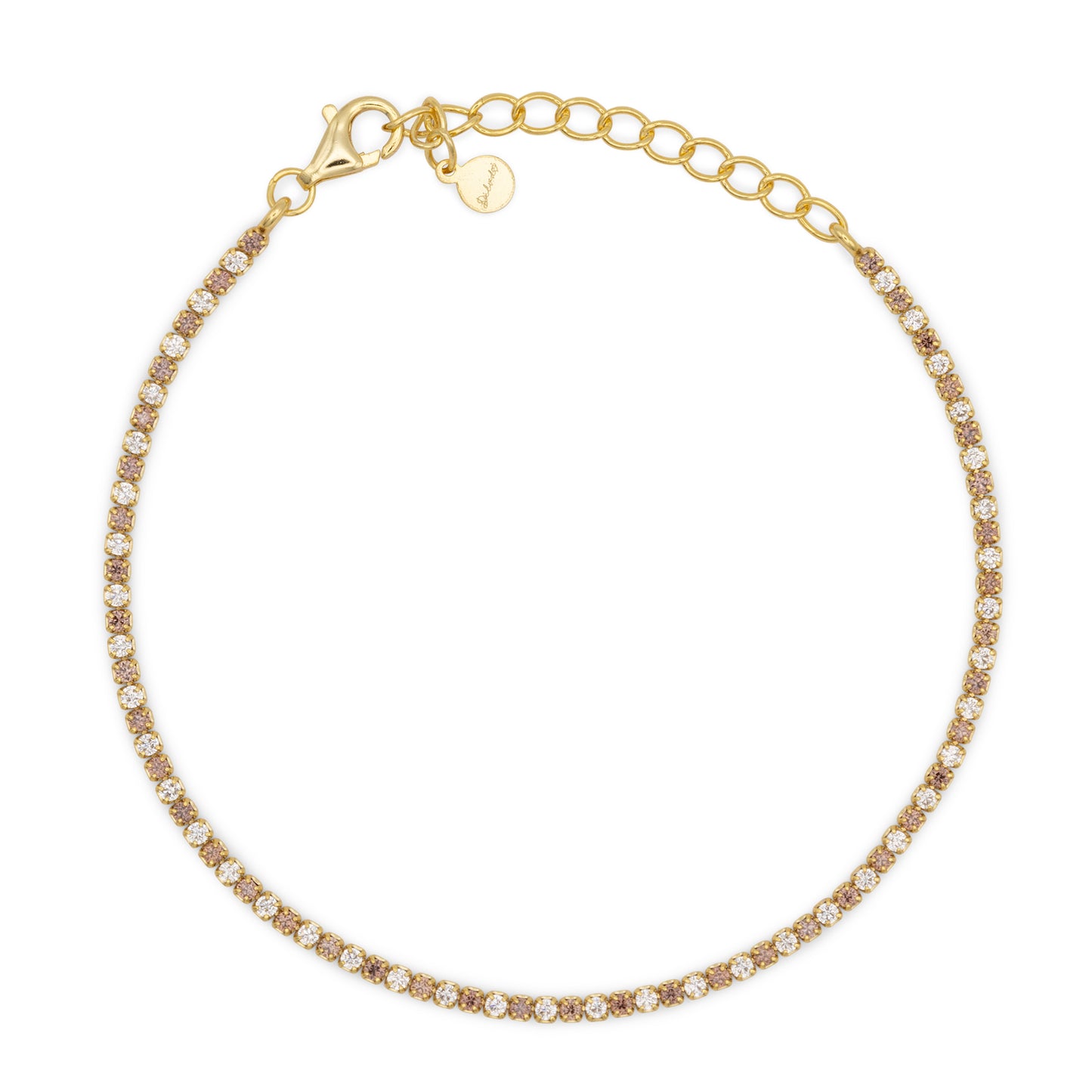 Bracciale Dilvdò Tennis 1.5mm Gold Brown & White