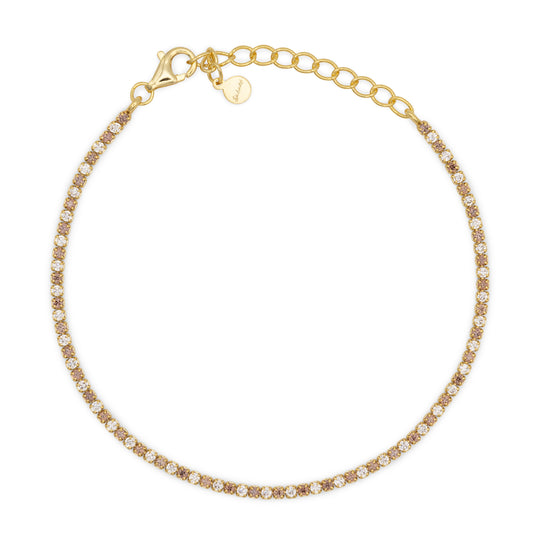 Bracciale Dilvdò Tennis 1.5mm Gold Brown & White