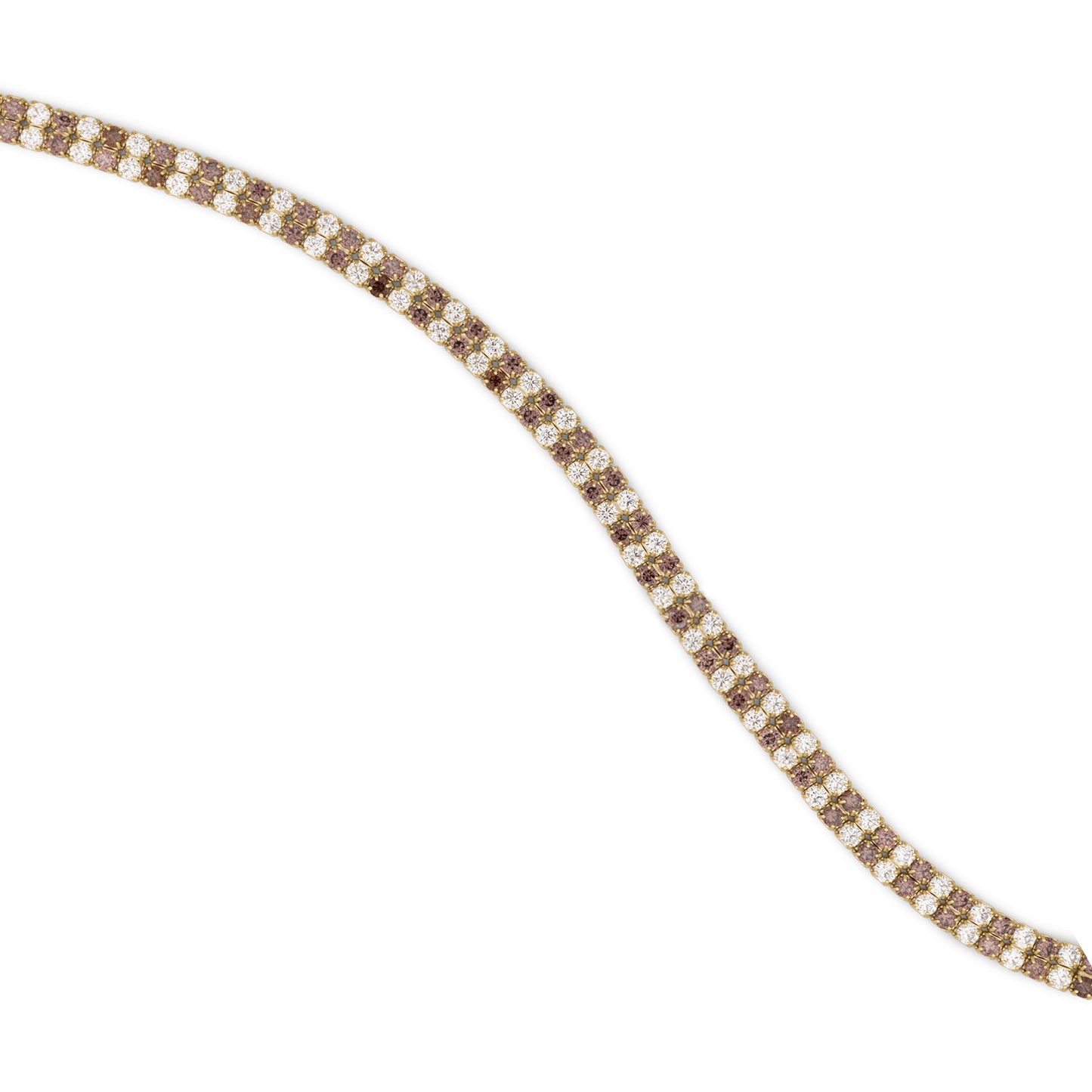 Bracciale Dilvdò Double Tennis Gold Brown & White