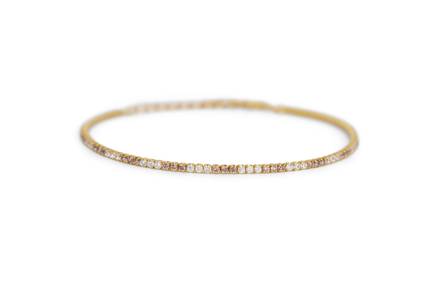 Bracciale Dilvdò Tennis 1.5mm Gold Brown & White