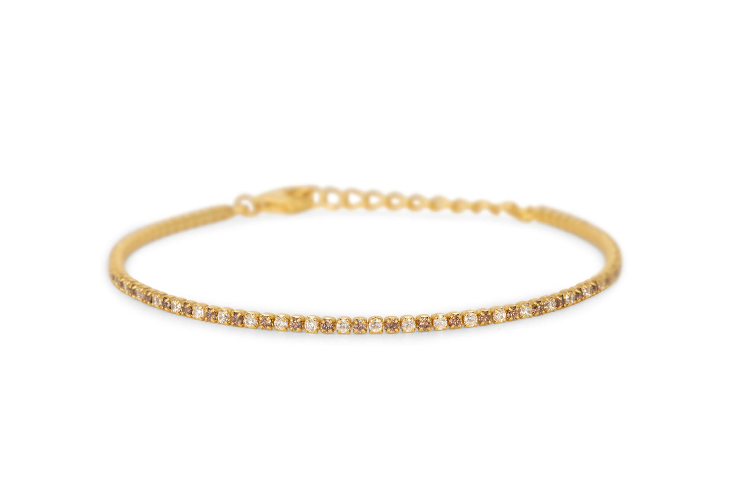 Bracciale Dilvdò Tennis 1.5mm Gold Brown & White