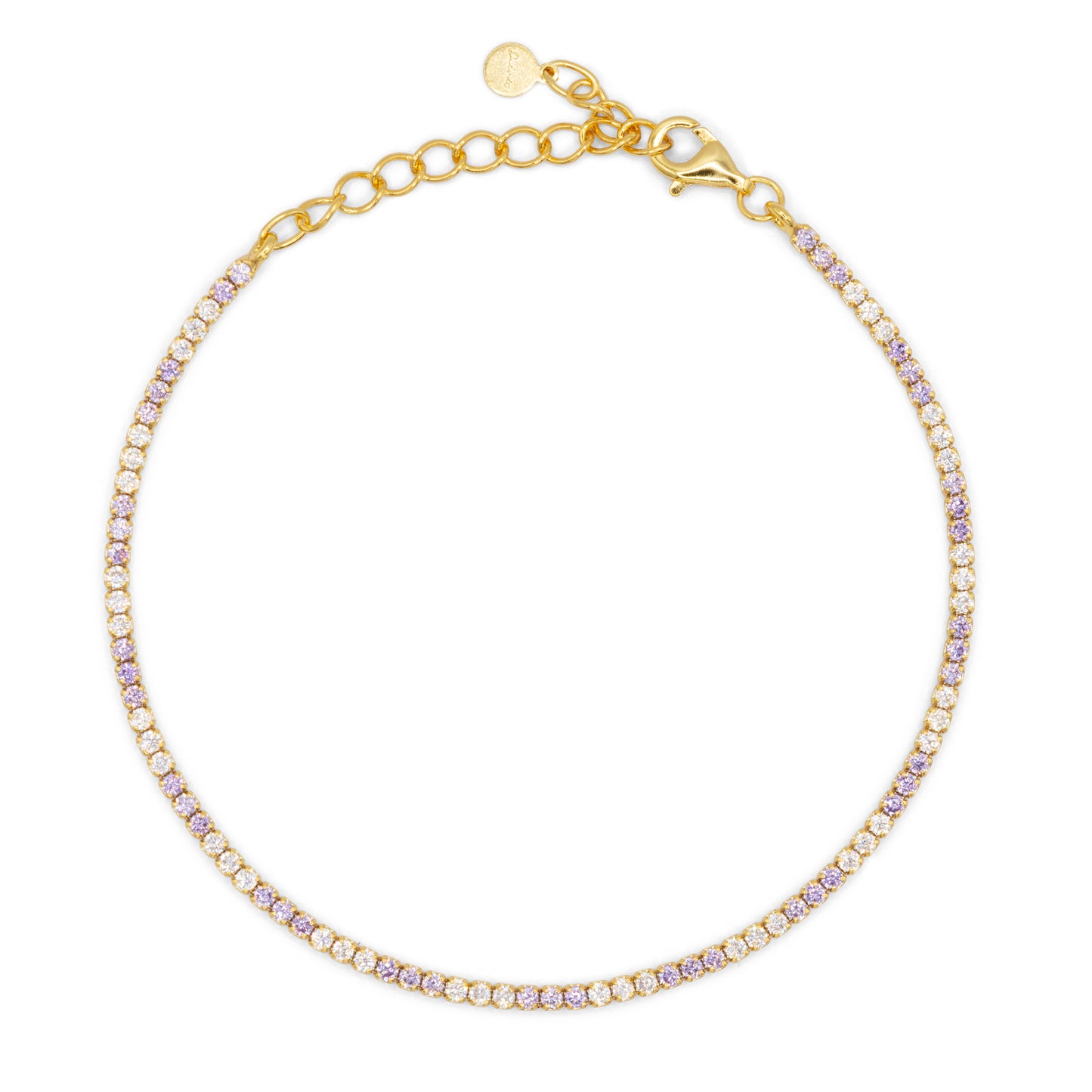 Bracciale Dilvdò Tennis 1.5mm Gold Lavender & White