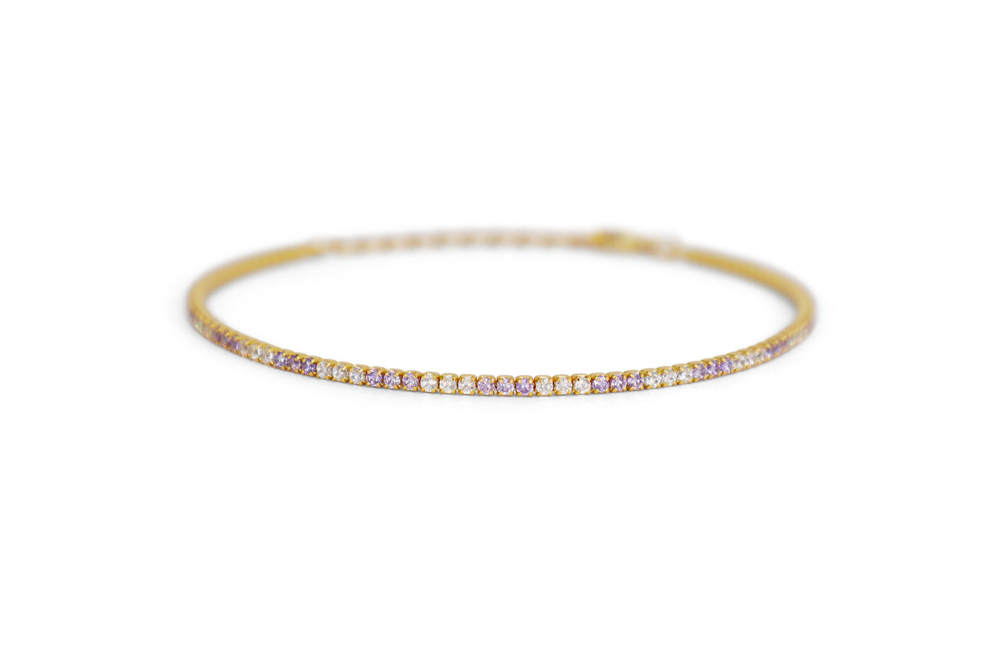 Bracciale Dilvdò Tennis 1.5mm Gold Lavender & White