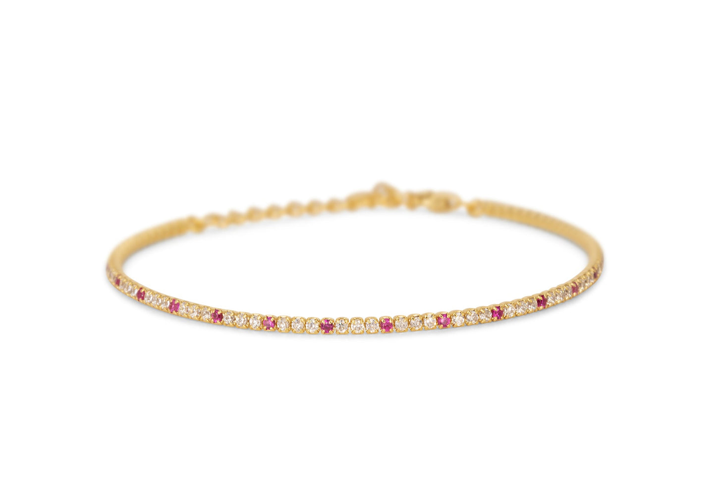 Bracciale Dilvdò Tennis 1.5mm Gold White & Ruby
