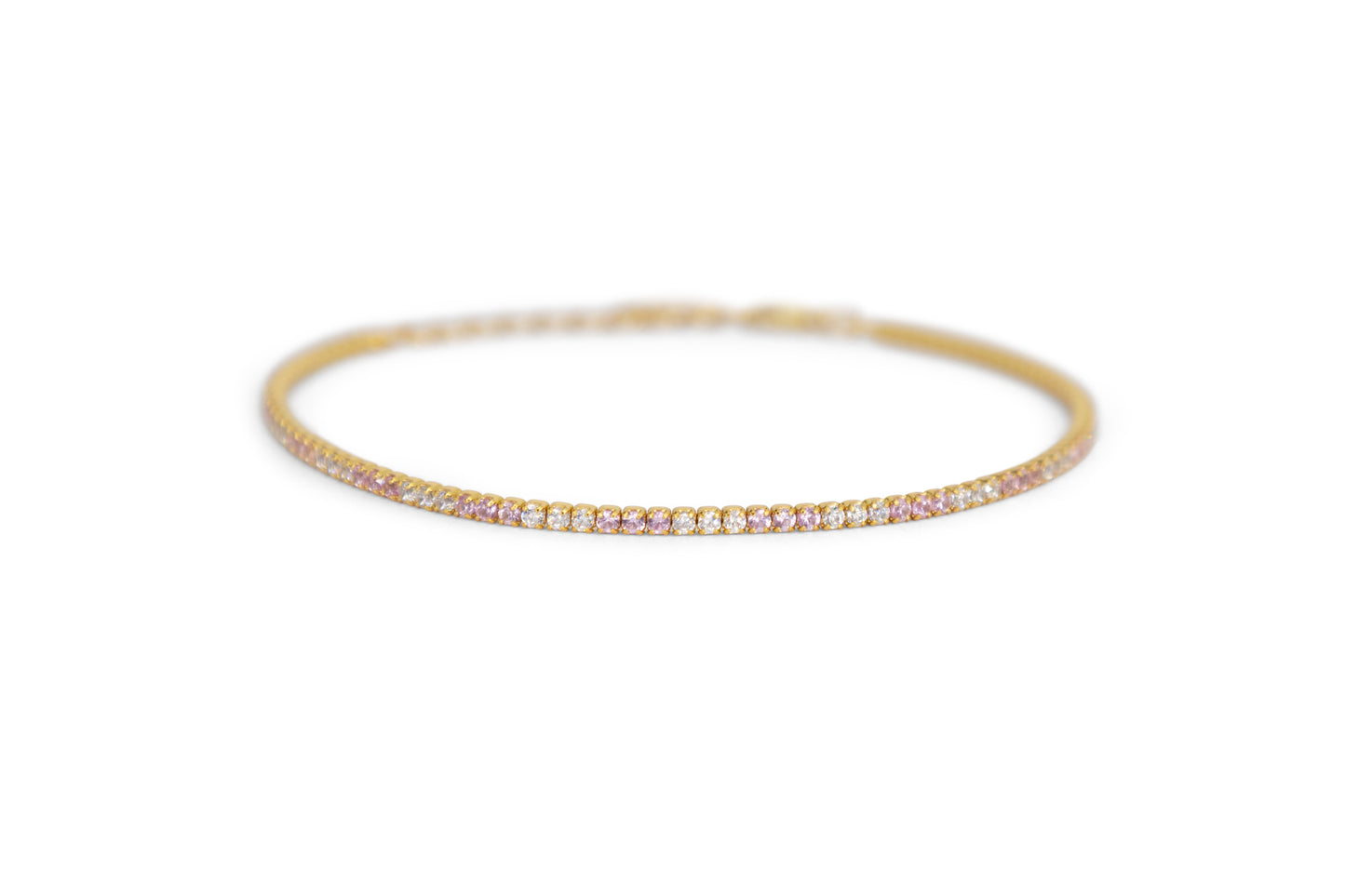 Bracciale Dilvdò Tennis 1.5mm Gold Pink & White