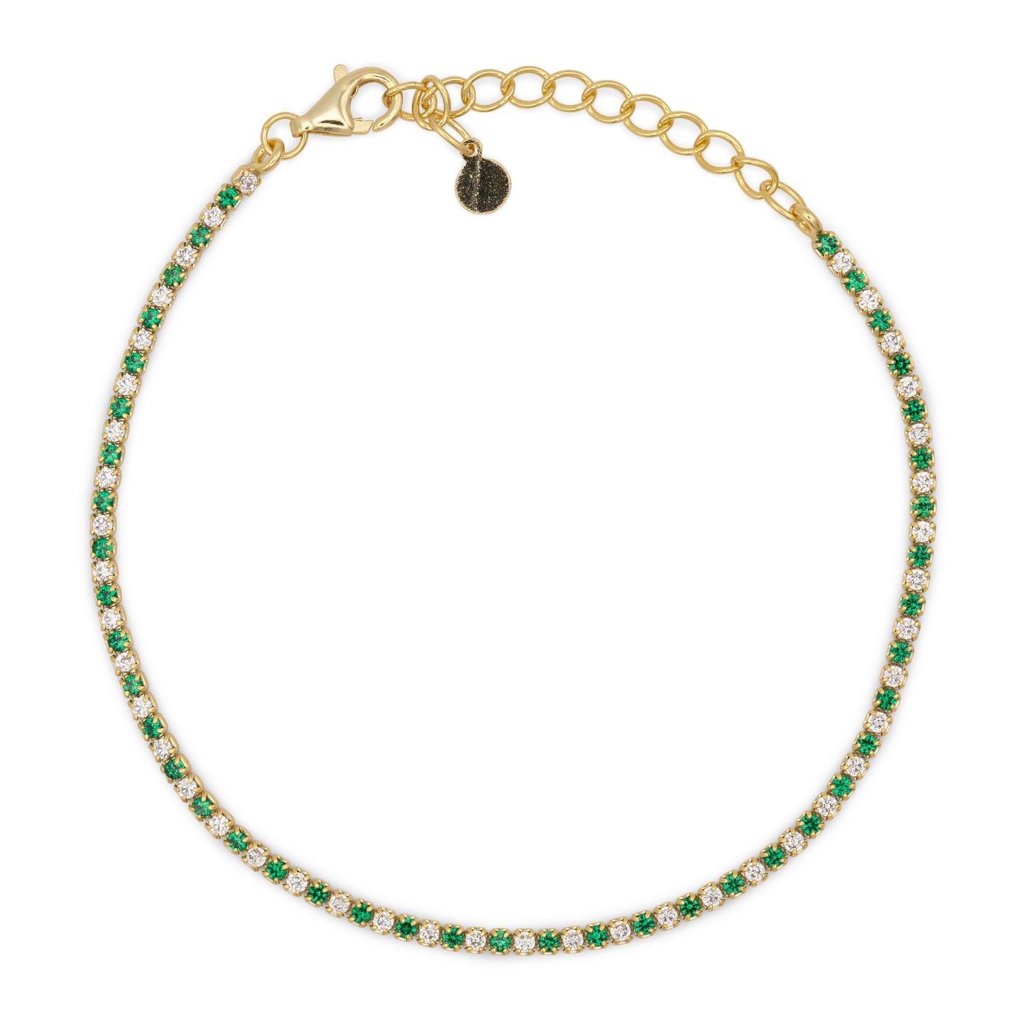 Bracciale Dilvdò Tennis 1.5mm Gold Green & White