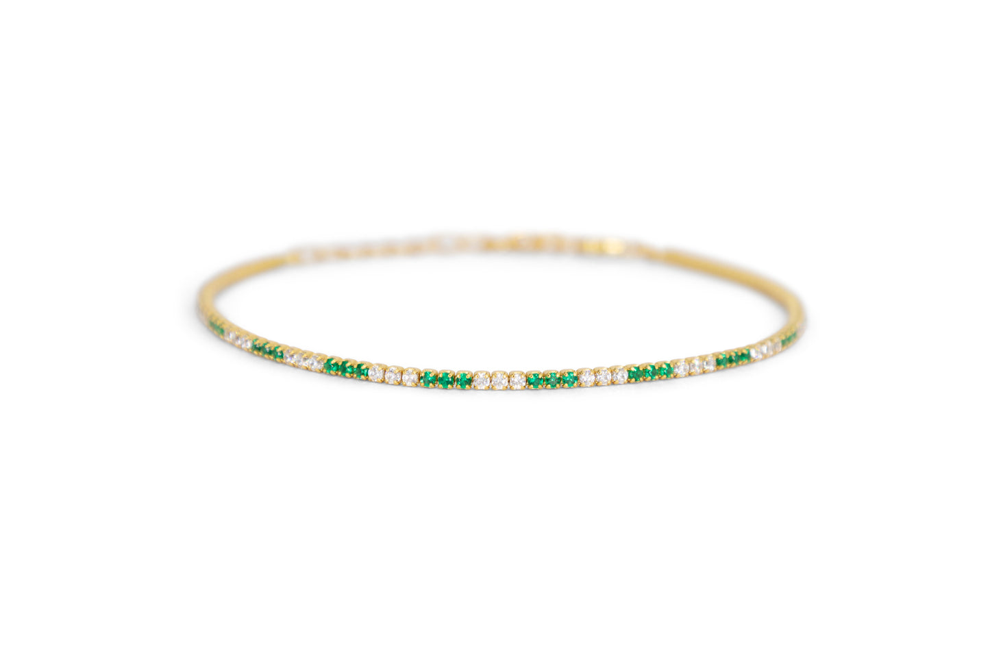 Bracciale Dilvdò Tennis 1.5mm Gold Green & White