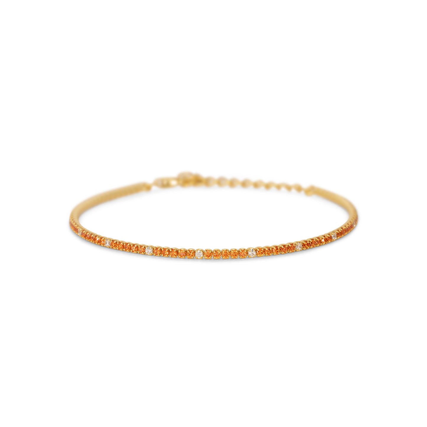Bracciale Dilvdò Tennis 1.5mm Gold Orange & White