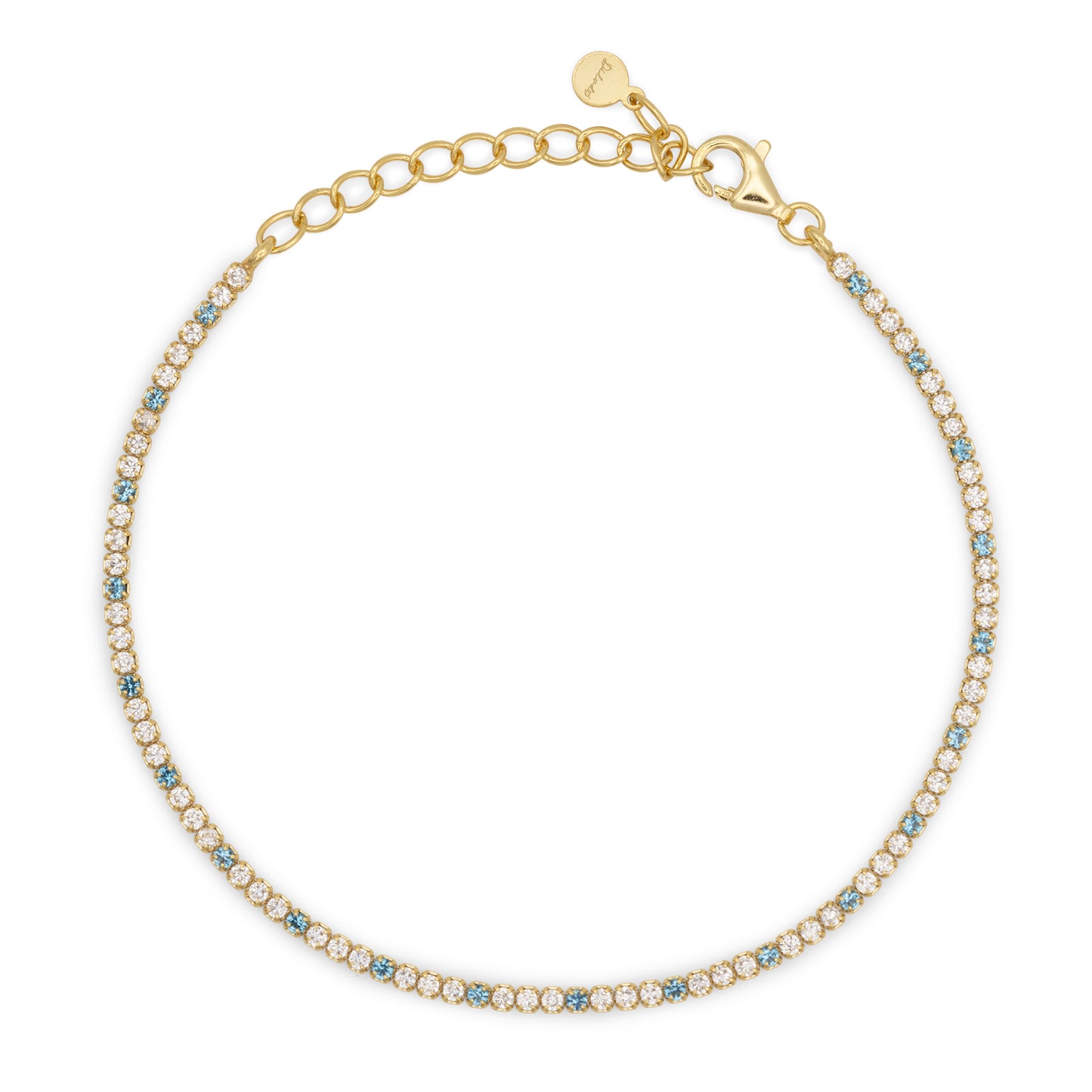 Bracciale Dilvdò Tennis 1.5mm Gold White & Turquoise