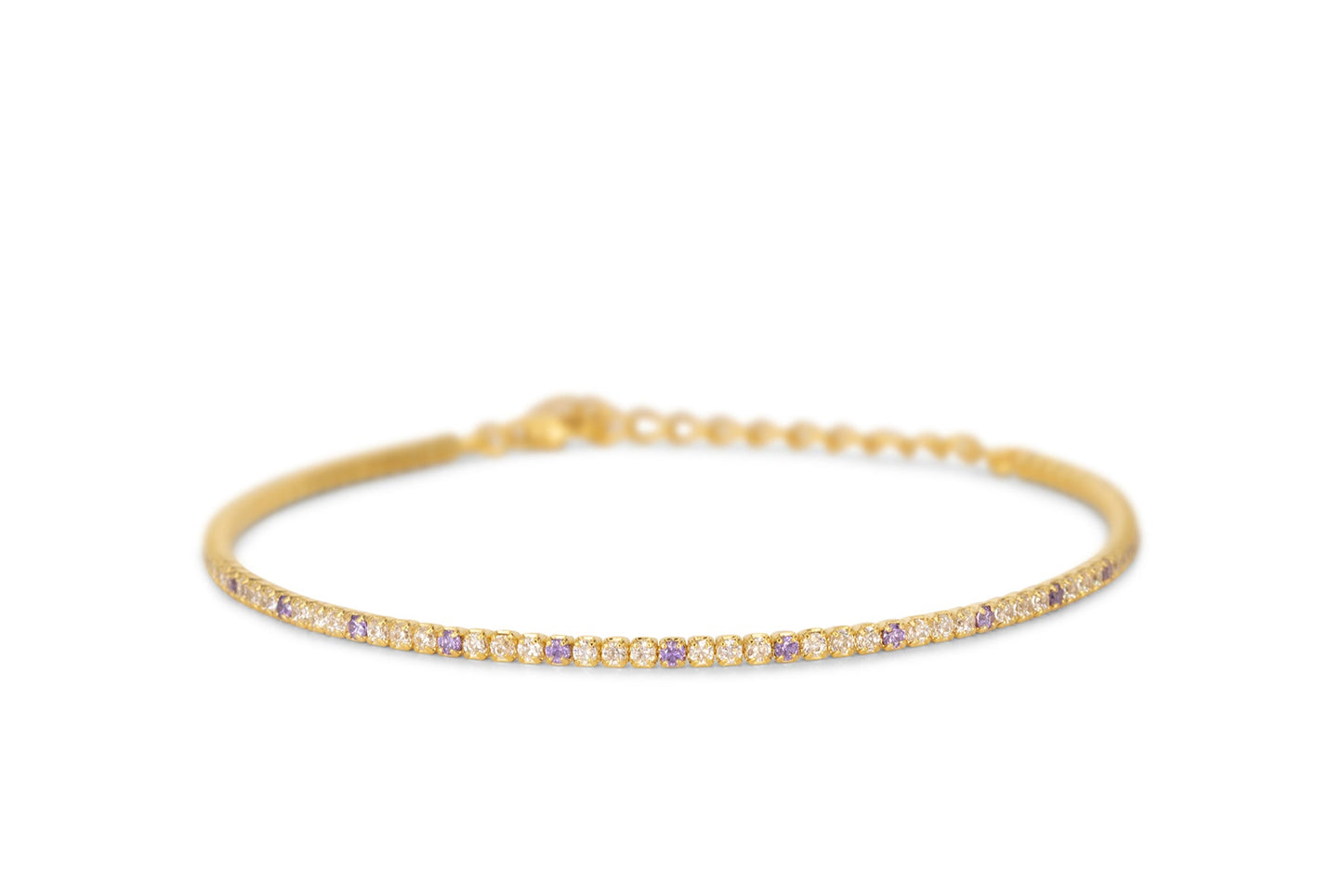 Bracciale Dilvdò Tennis 1.5mm Gold White & Lavender