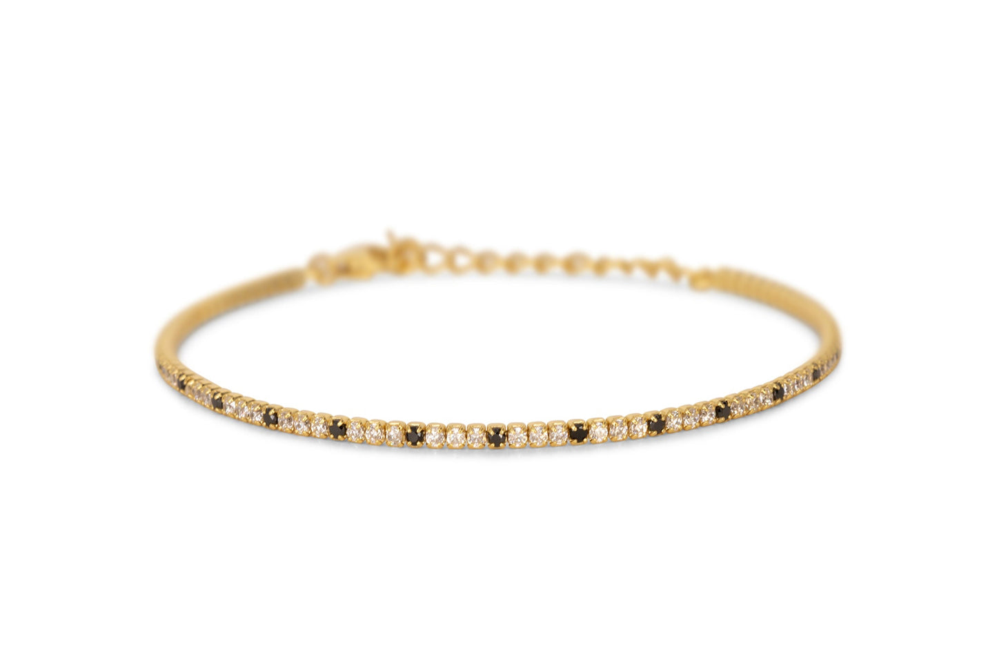Bracciale Dilvdò Tennis 1.5mm Gold White & Black