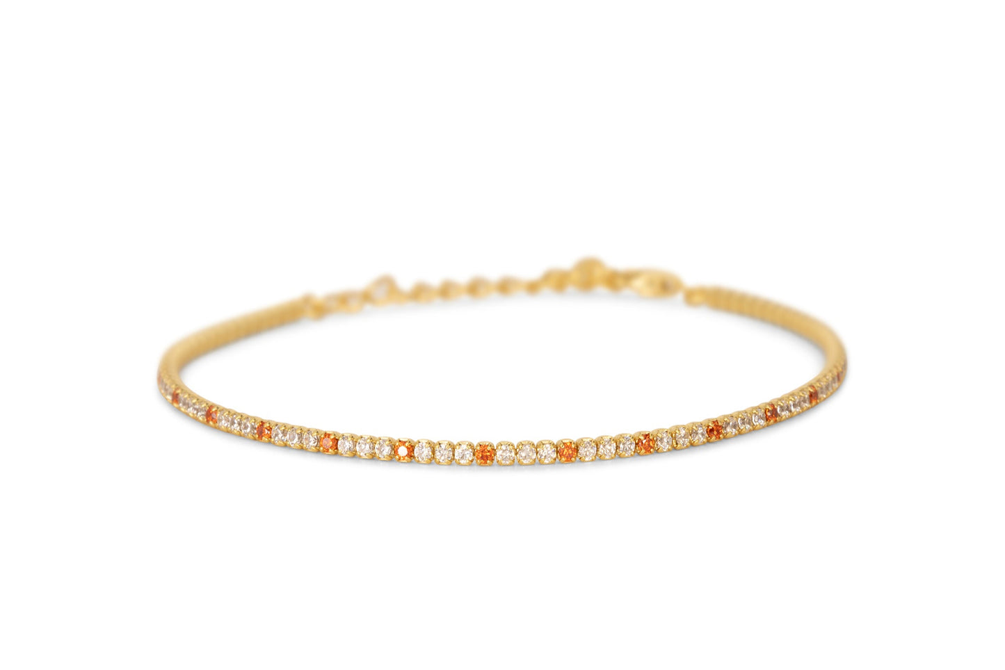 Bracciale Dilvdò Tennis 1.5mm Gold White & Orange