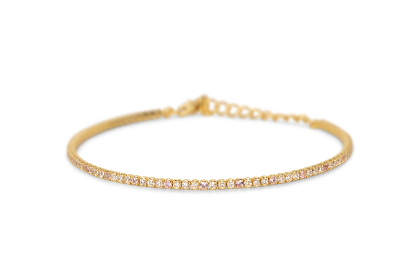 Bracciale Dilvdò Tennis 1.5mm Gold White & Pink