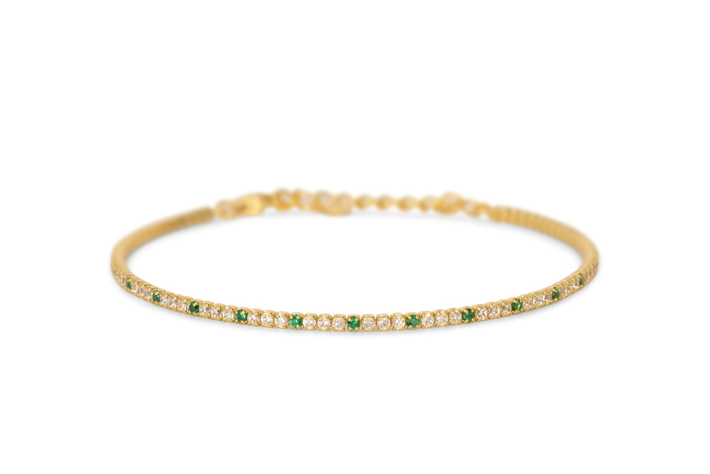 Bracciale Dilvdò Tennis 1.5mm Gold White & Green