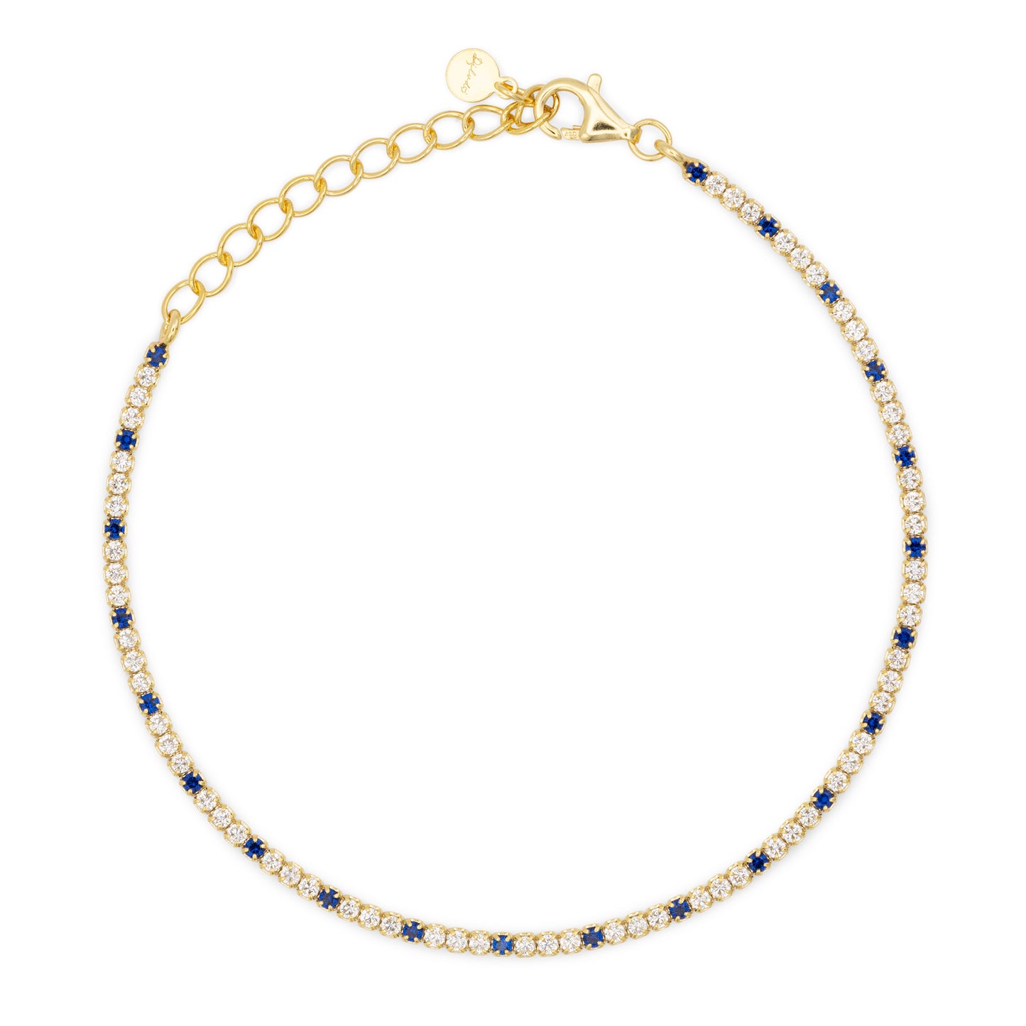 Bracciale Dilvdò Tennis 1.5mm Gold White & Blue