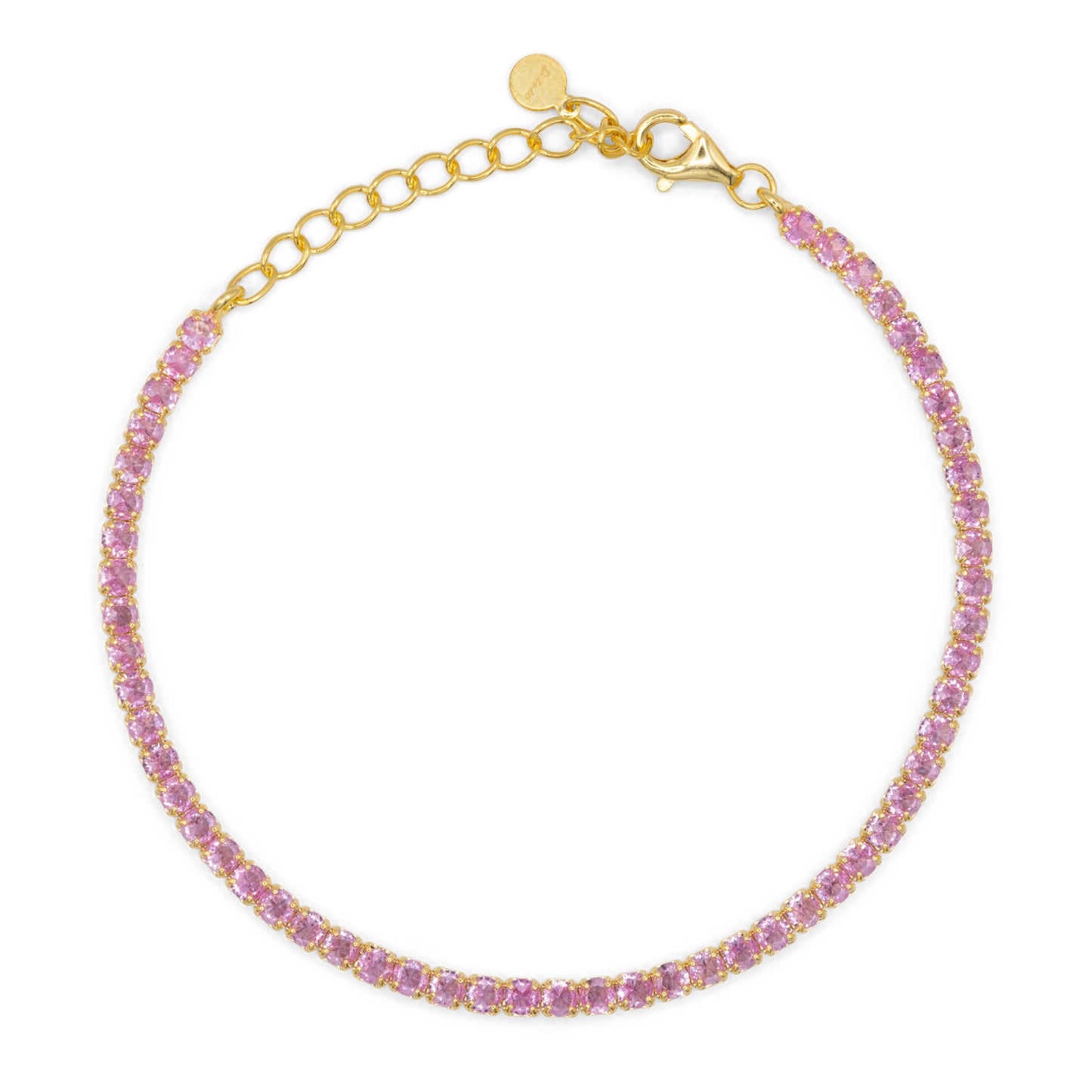 Bracciale Dilvdò Tennis 2.5mm Gold Fucsia