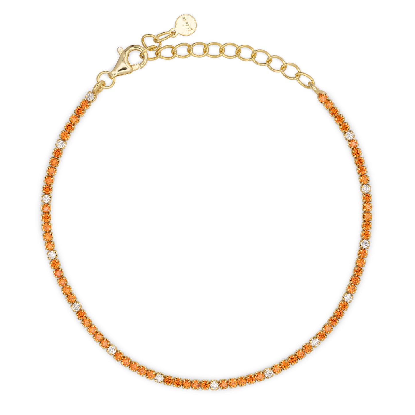 Bracciale Dilvdò Tennis 1.5mm Gold Orange & White