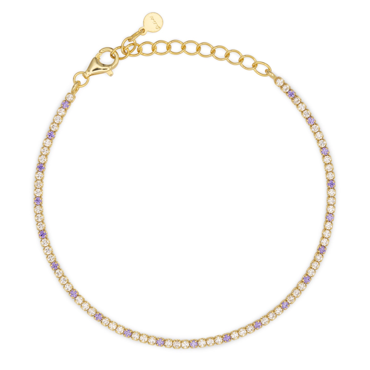 Bracciale Dilvdò Tennis 1.5mm Gold White & Lavender