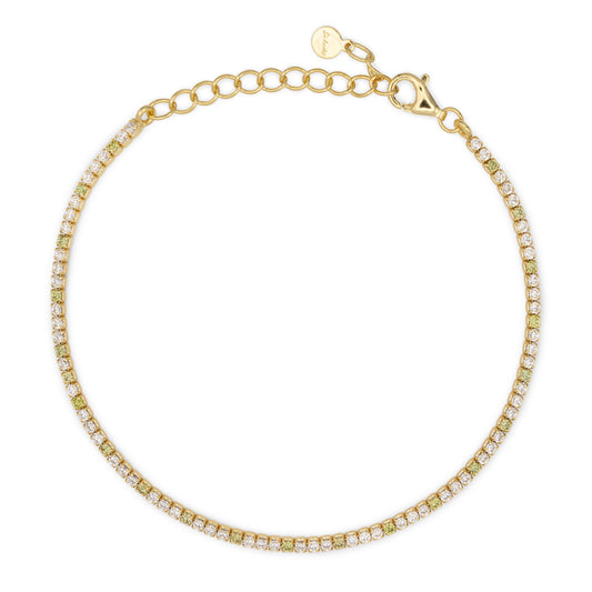 Bracciale Dilvdò Tennis 1.5mm Gold White & Lime