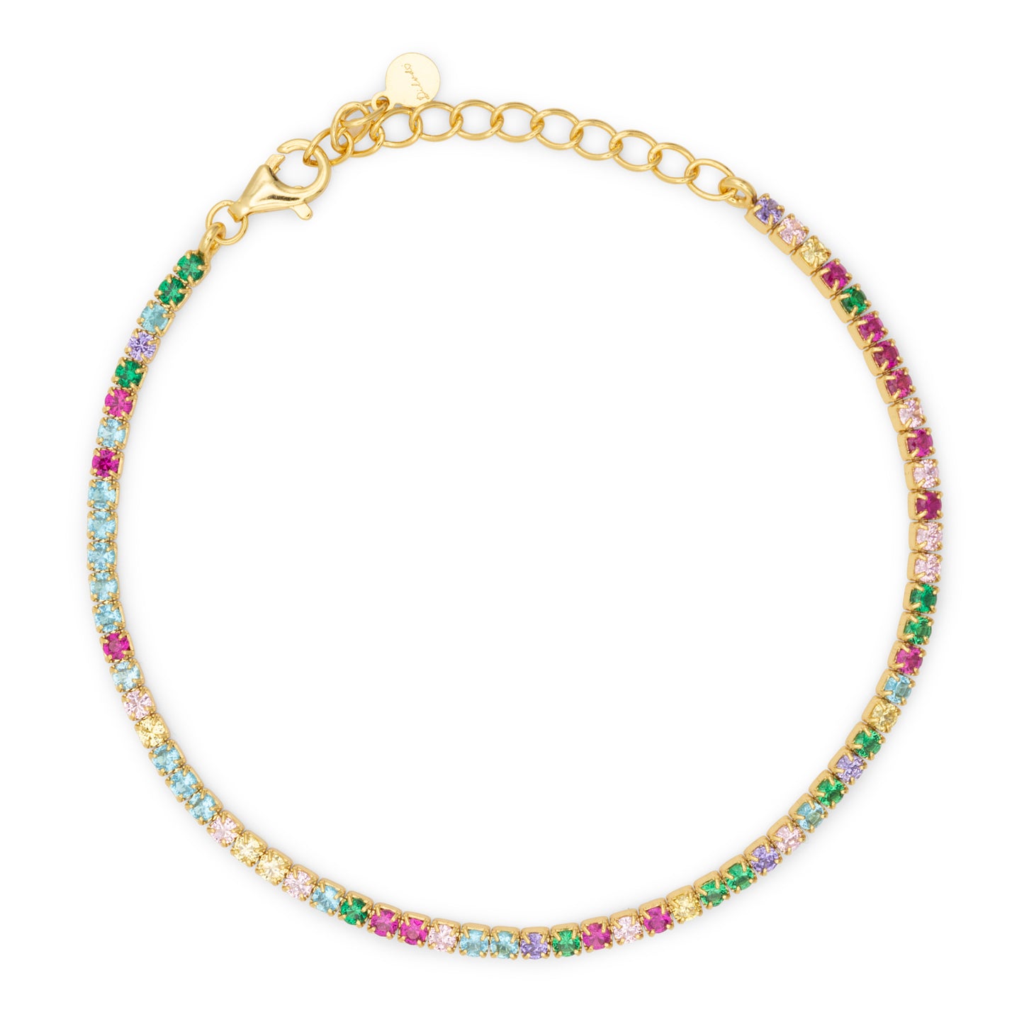 Bracciale Dilvdò Tennis 2mm Gold Multicolor