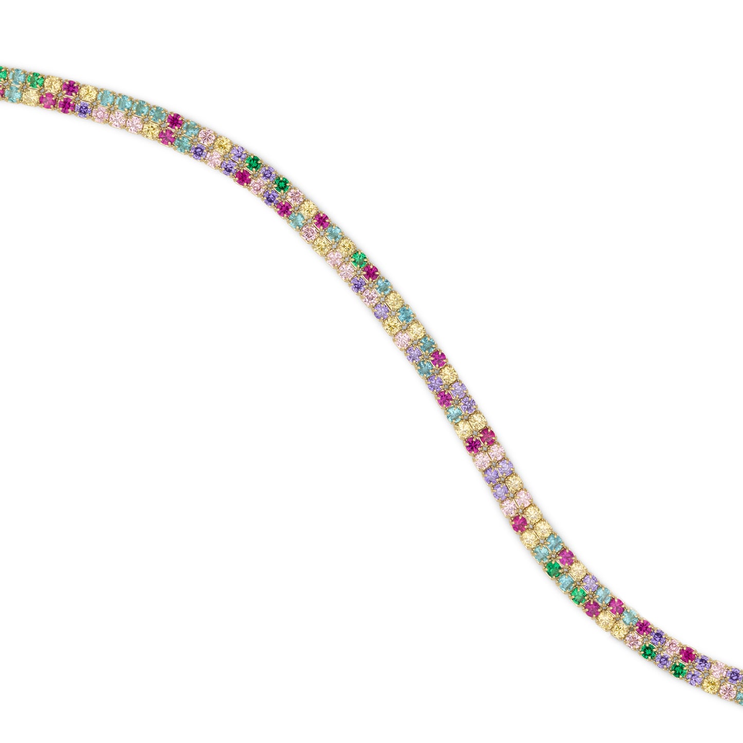 Bracciale Dilvdò Double Tennis Gold Multicolor
