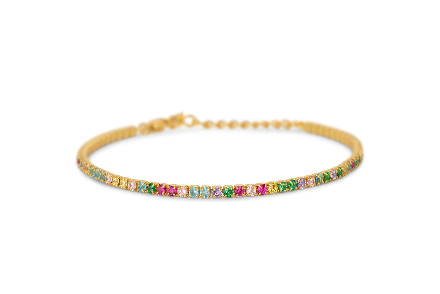 Bracciale Dilvdò Tennis 2mm Gold Multicolor