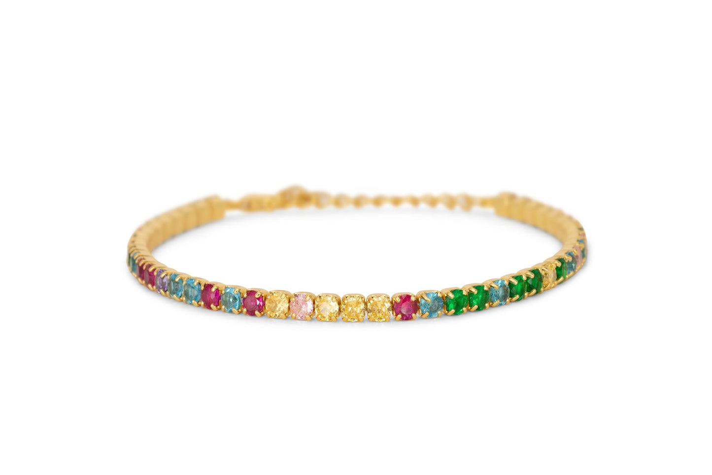 Bracciale Dilvdò Tennis 3mm Gold Multicolor