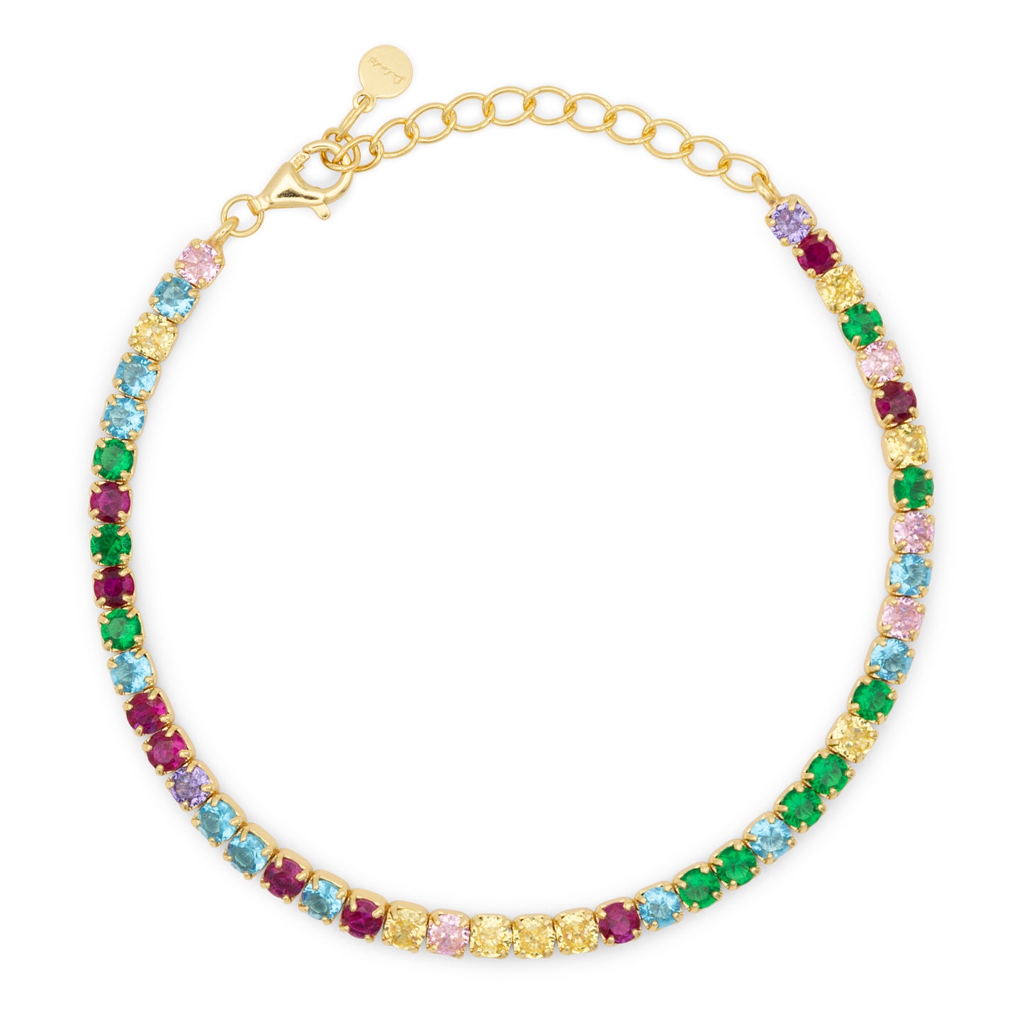 Bracciale Dilvdò Tennis 3mm Gold Multicolor