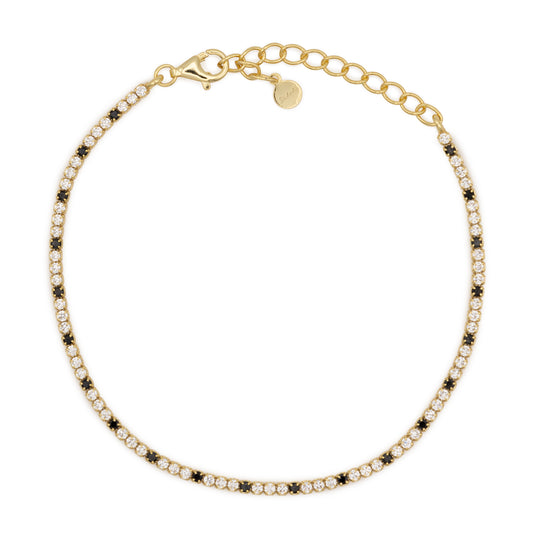 Bracciale Dilvdò Tennis 1.5mm Gold White & Black