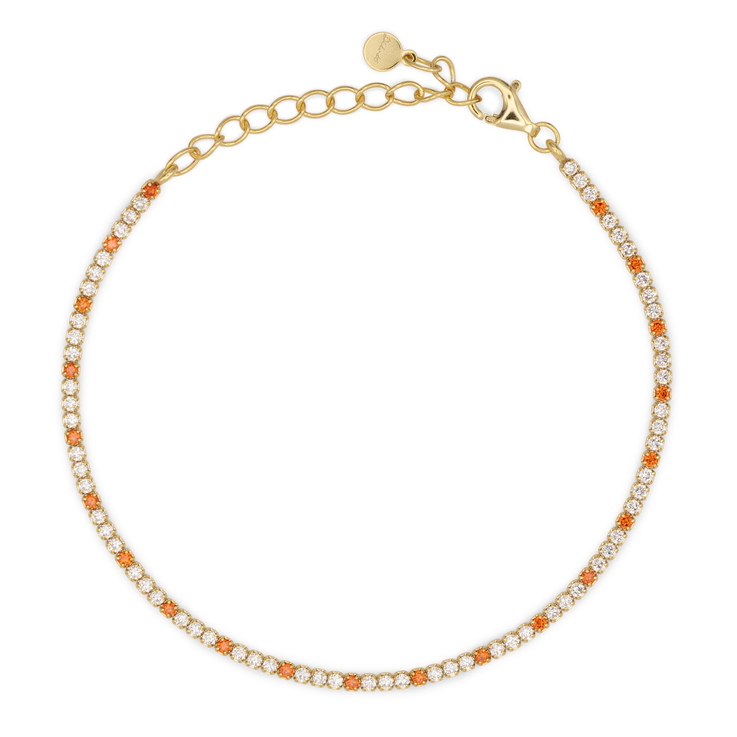 Bracciale Dilvdò Tennis 1.5mm Gold White & Orange