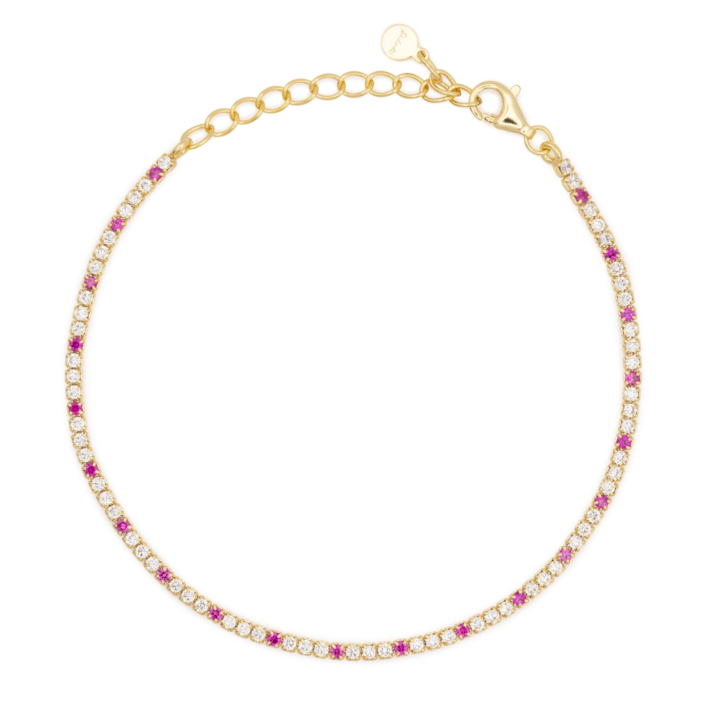 Bracciale Dilvdò Tennis 1.5mm Gold White & Ruby