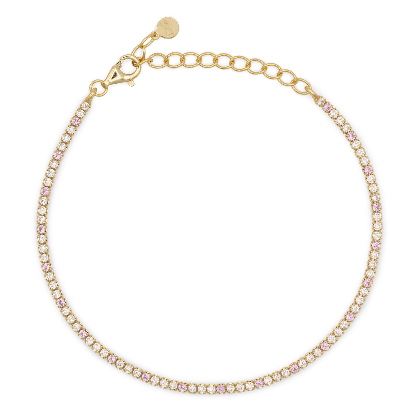 Bracciale Dilvdò Tennis 1.5mm Gold White & Pink