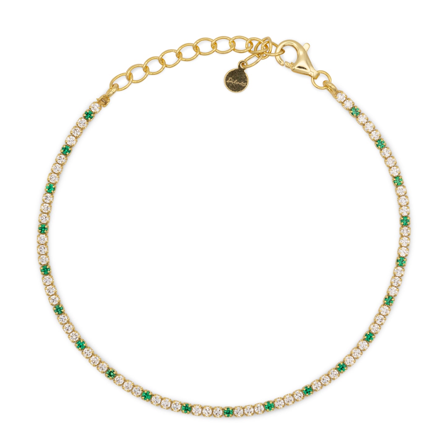 Bracciale Dilvdò Tennis 1.5mm Gold White & Green