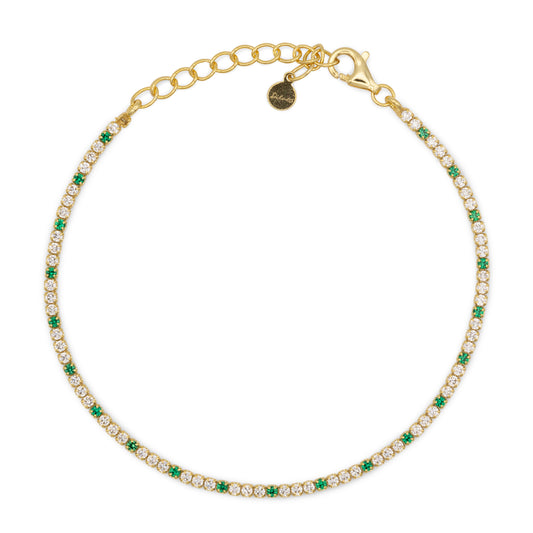 Bracciale Dilvdò Tennis 1.5mm Gold White & Green