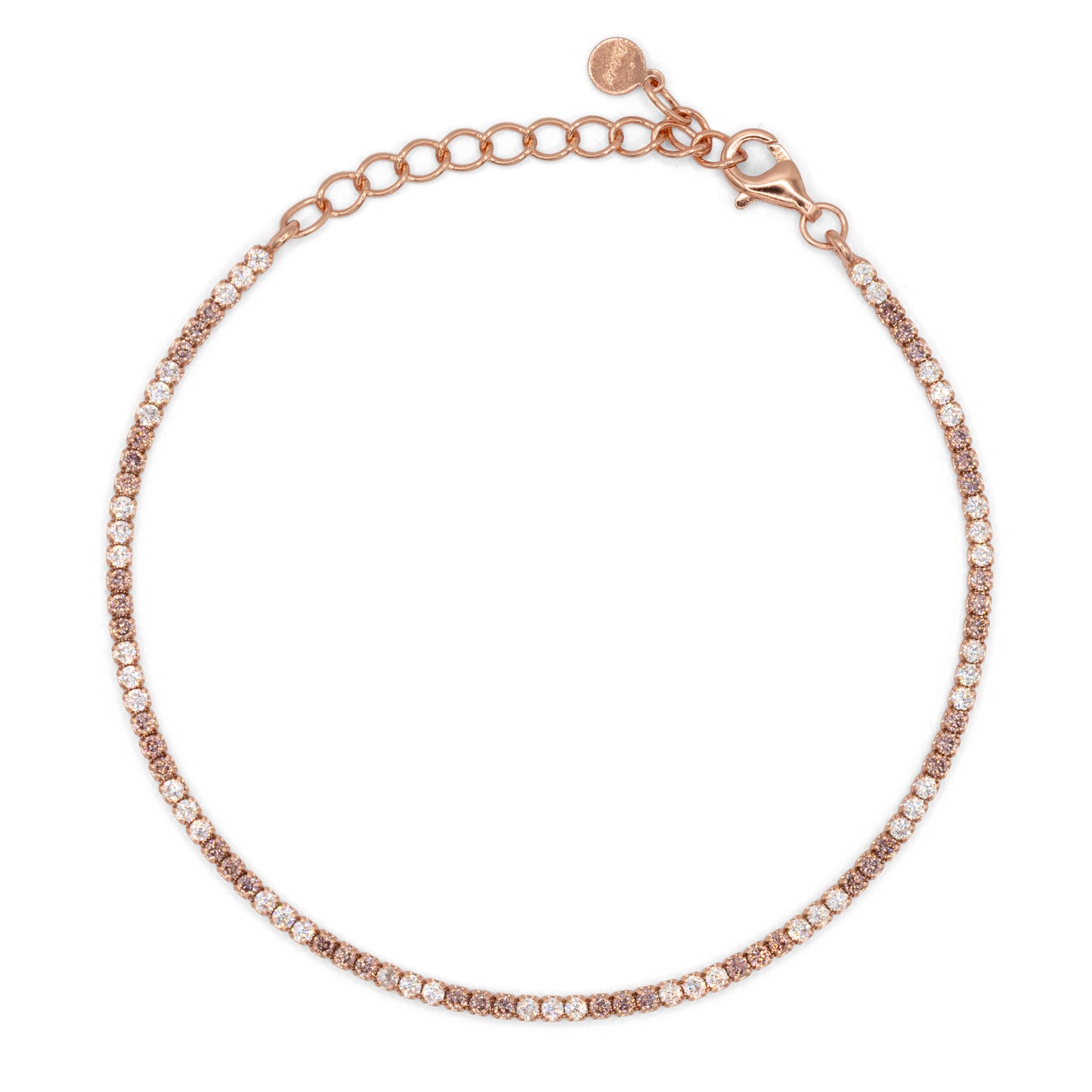 Bracciale Dilvdò Tennis 1.5mm Rosè Brown & White