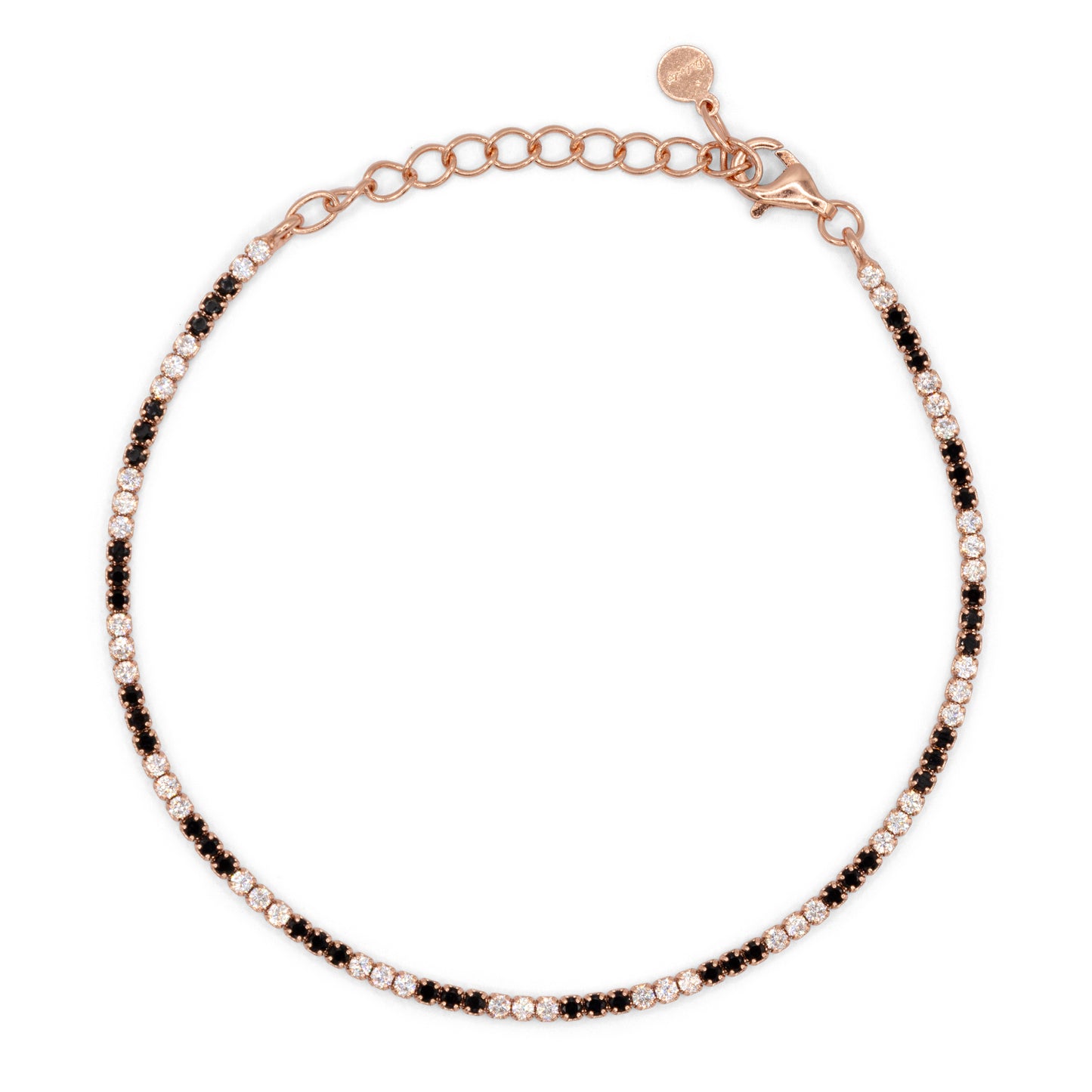 Bracciale Dilvdò Tennis 1.5mm Rosè Black & White