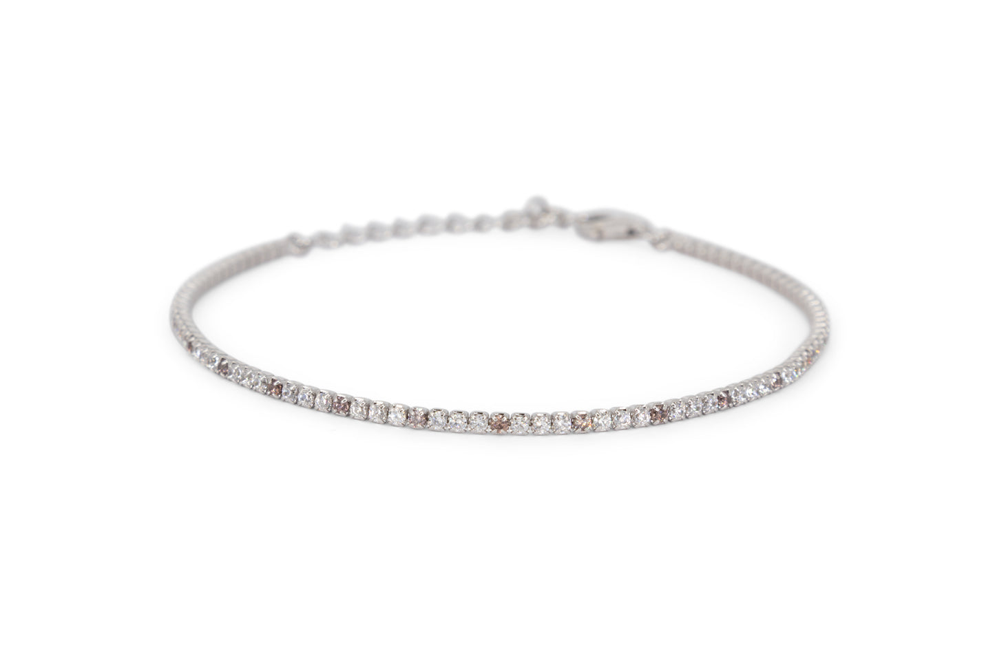 Bracciale Dilvdò Tennis 1.5mm Silver White & Brown