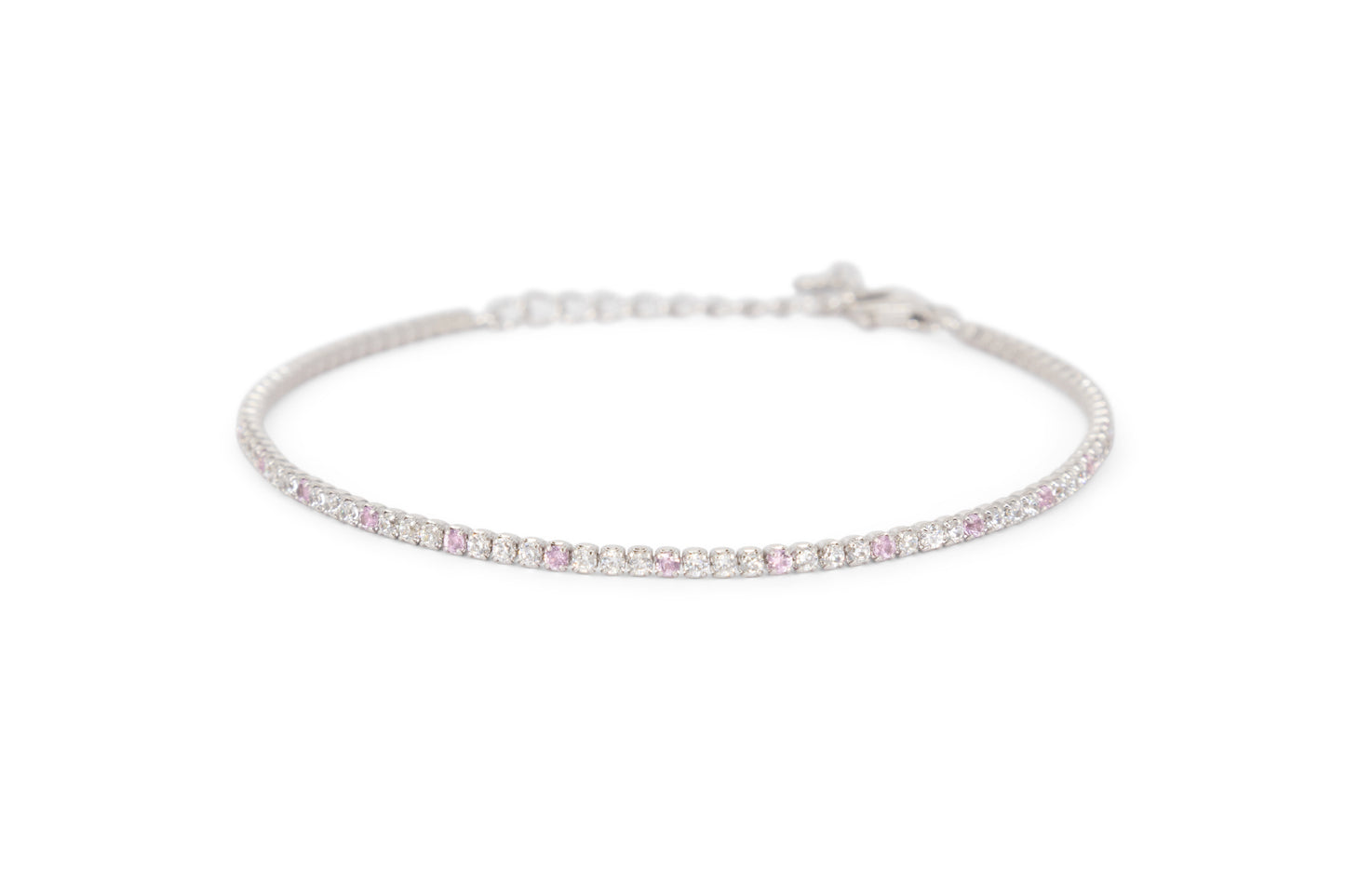 Bracciale Dilvdò Tennis 1.5mm Silver White & Pink