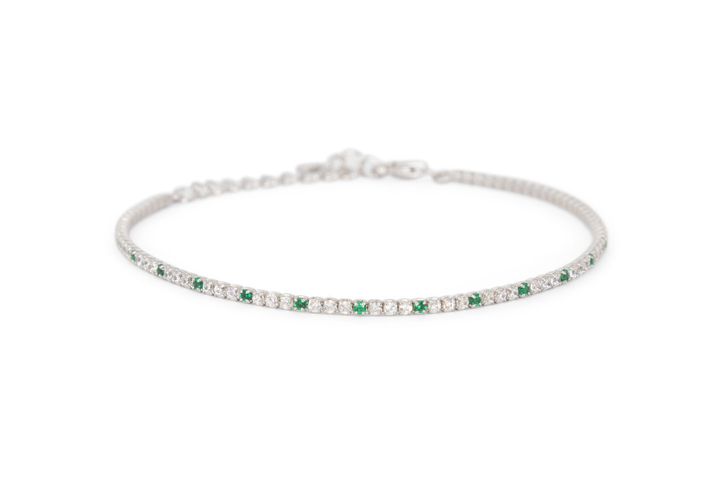 Bracciale Dilvdò Tennis 1.5mm Silver White & Green