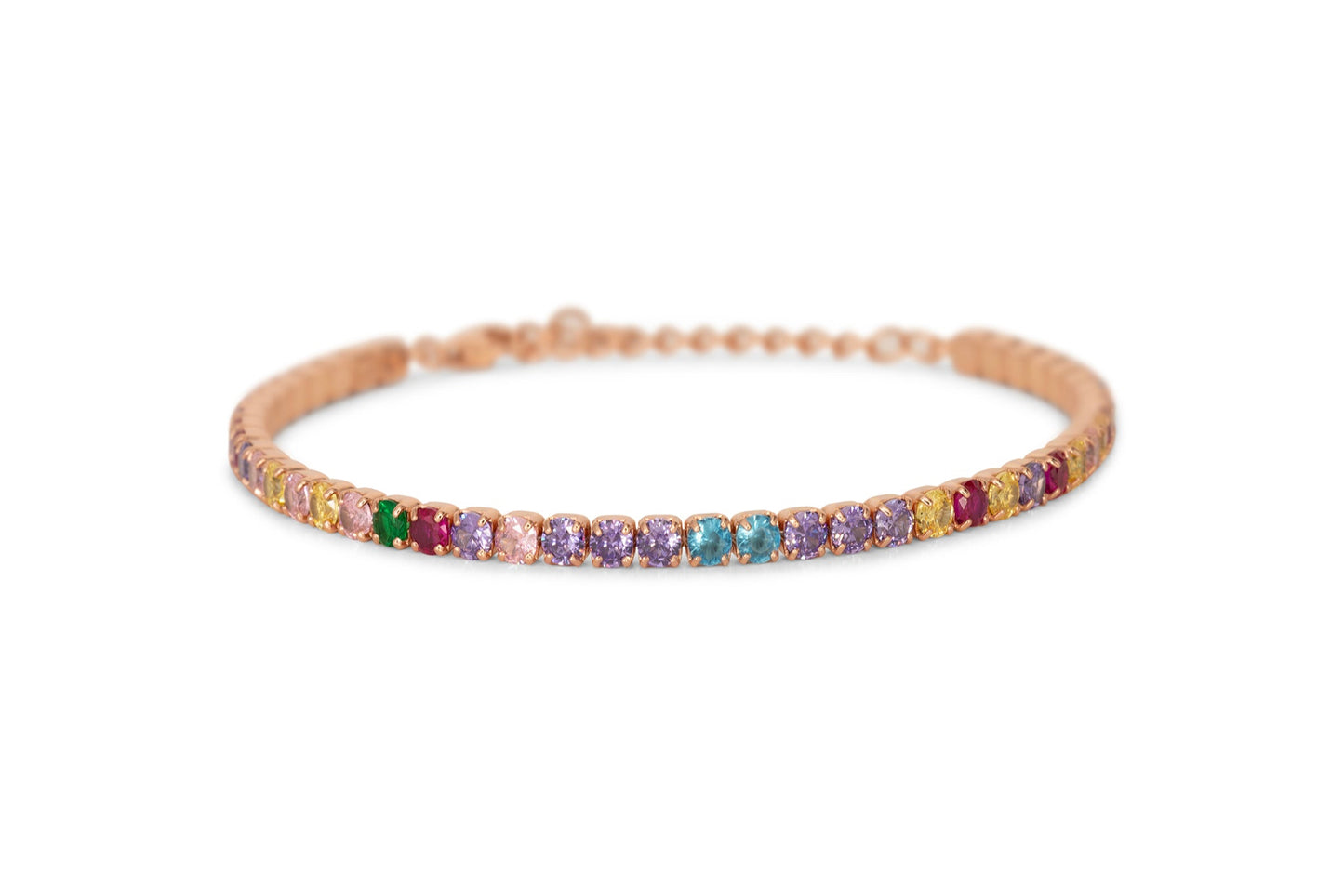 Bracciale Dilvdò Tennis 3mm Rosè Multicolor